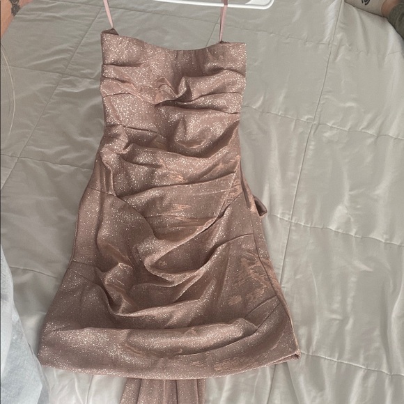 Windsor Shimmering Pink Bow Dress - Picture 3 of 6